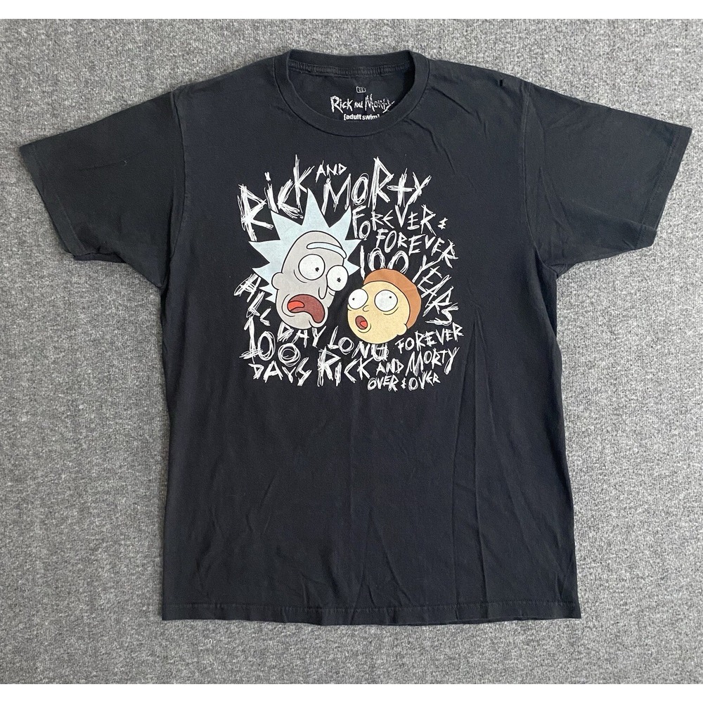 Rick & Morty T-shirt Men's Black Ripple Junction Forever & Ever Size M